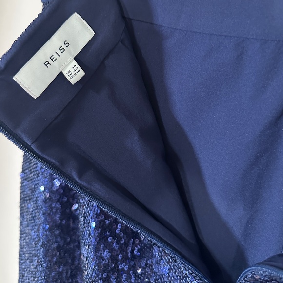 Reiss Blue Sequin Dakota Midi Skirt - Picture 6 of 7